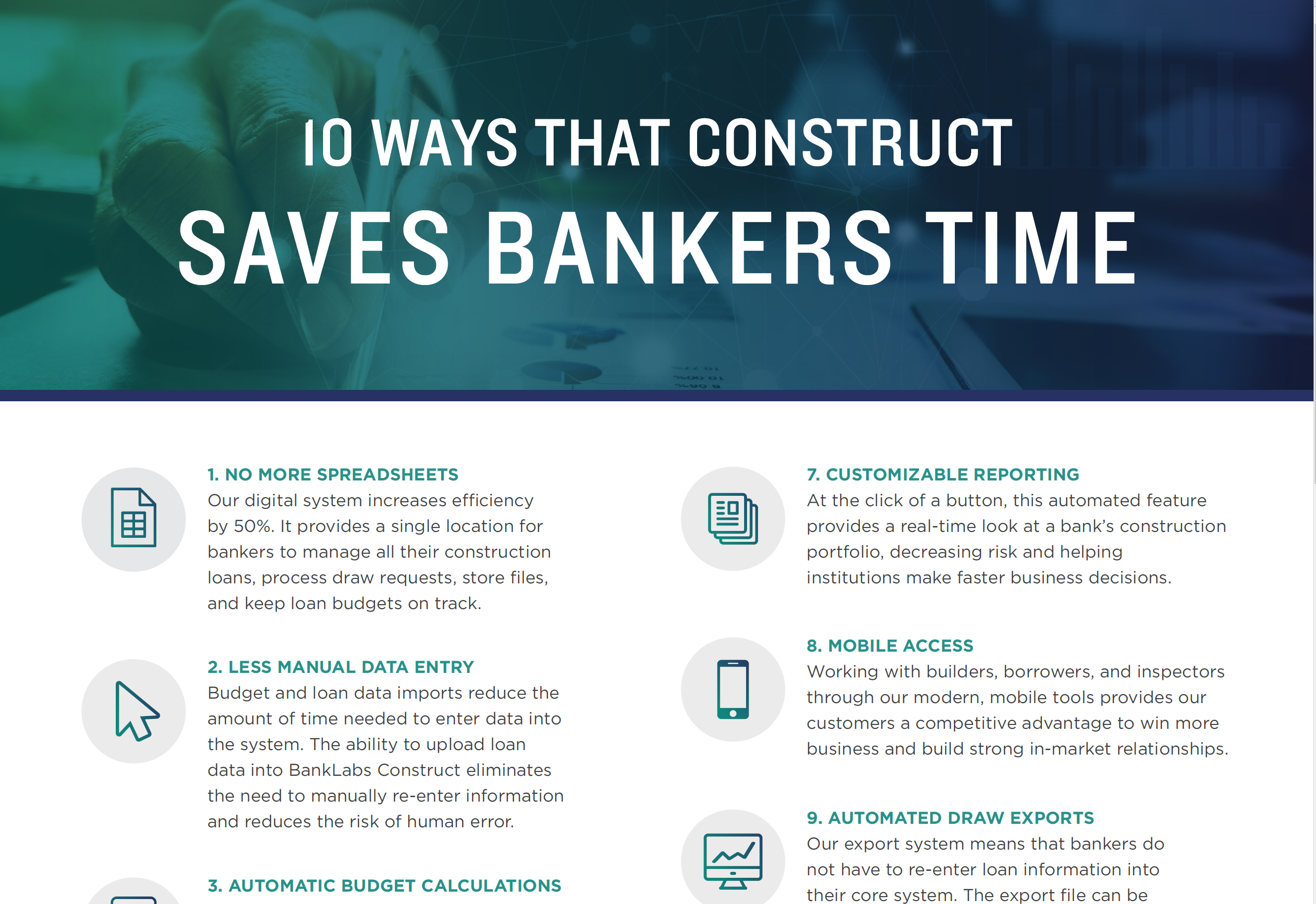 10 ways that construct save bankers time