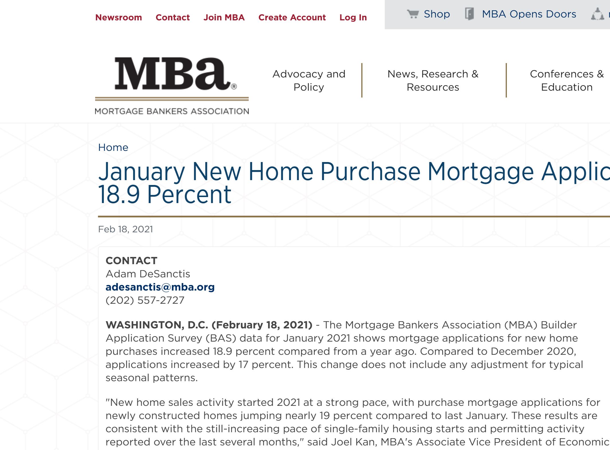 MBA data shows demand for newly constructed homes jumps 19%